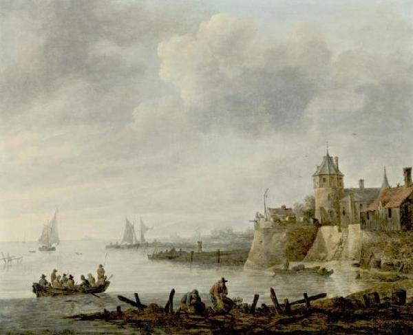 Jan van  Goyen River Scene with a Fortified Shore Sweden oil painting art